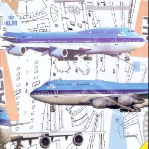 Maquete de papel do avião Boeing 747-300 da KLM
