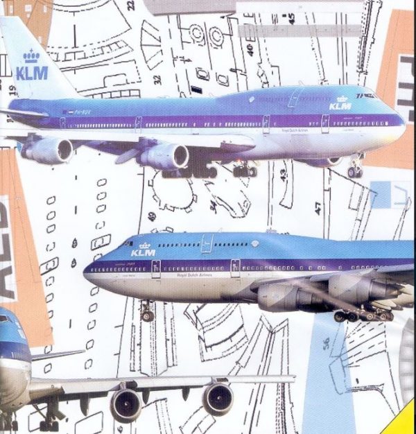 Maquete de papel do avião Boeing 747-300 da KLM