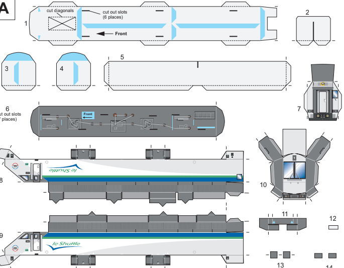 Maquete de papel da locomotiva Eurotunnel Class 9