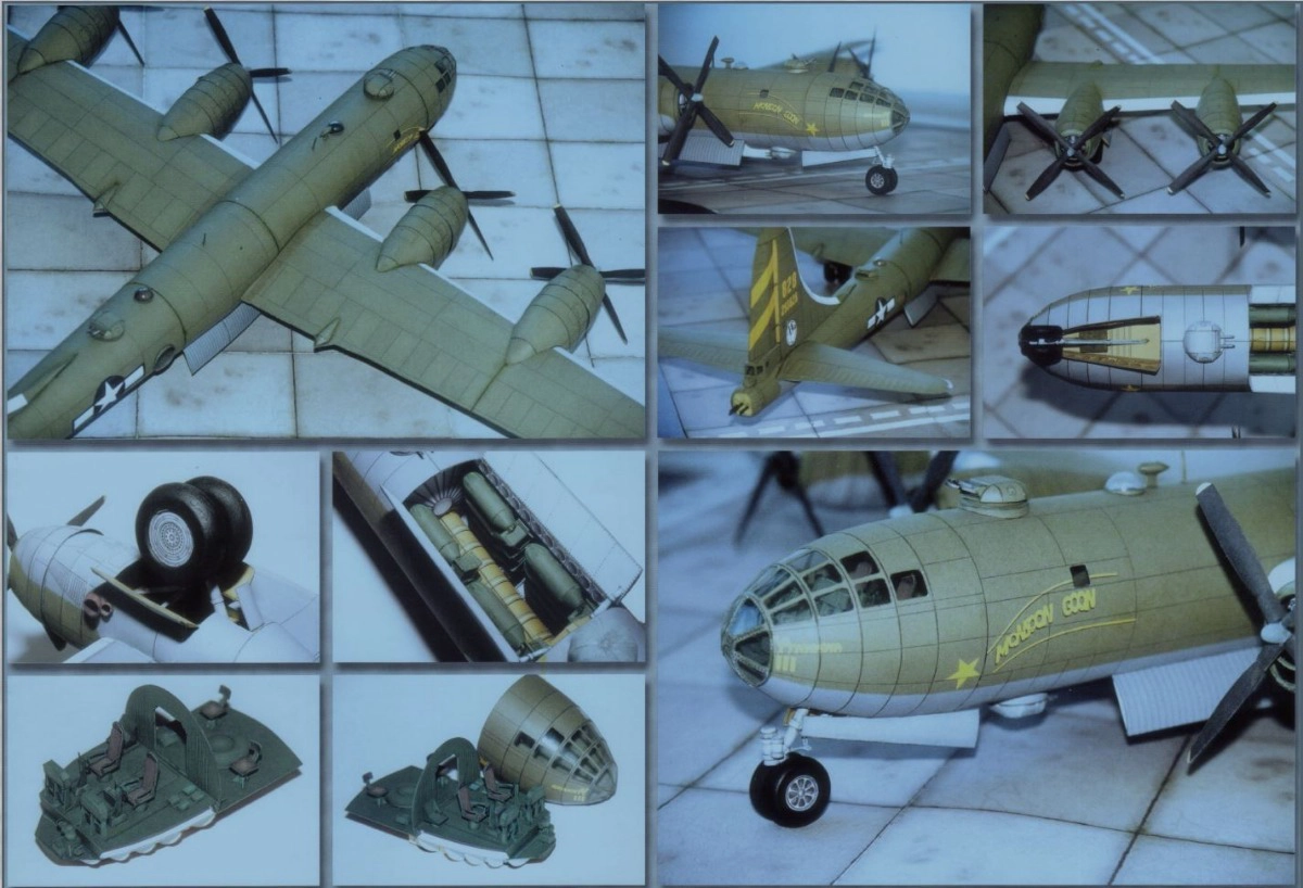 Maquete de Papel Boeing B29 A1 Fortaleza Voadora