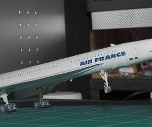maquete de papel do avião Concorde Air France