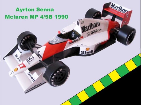maquete de papel do carro de F1 McLaren MP4/5B