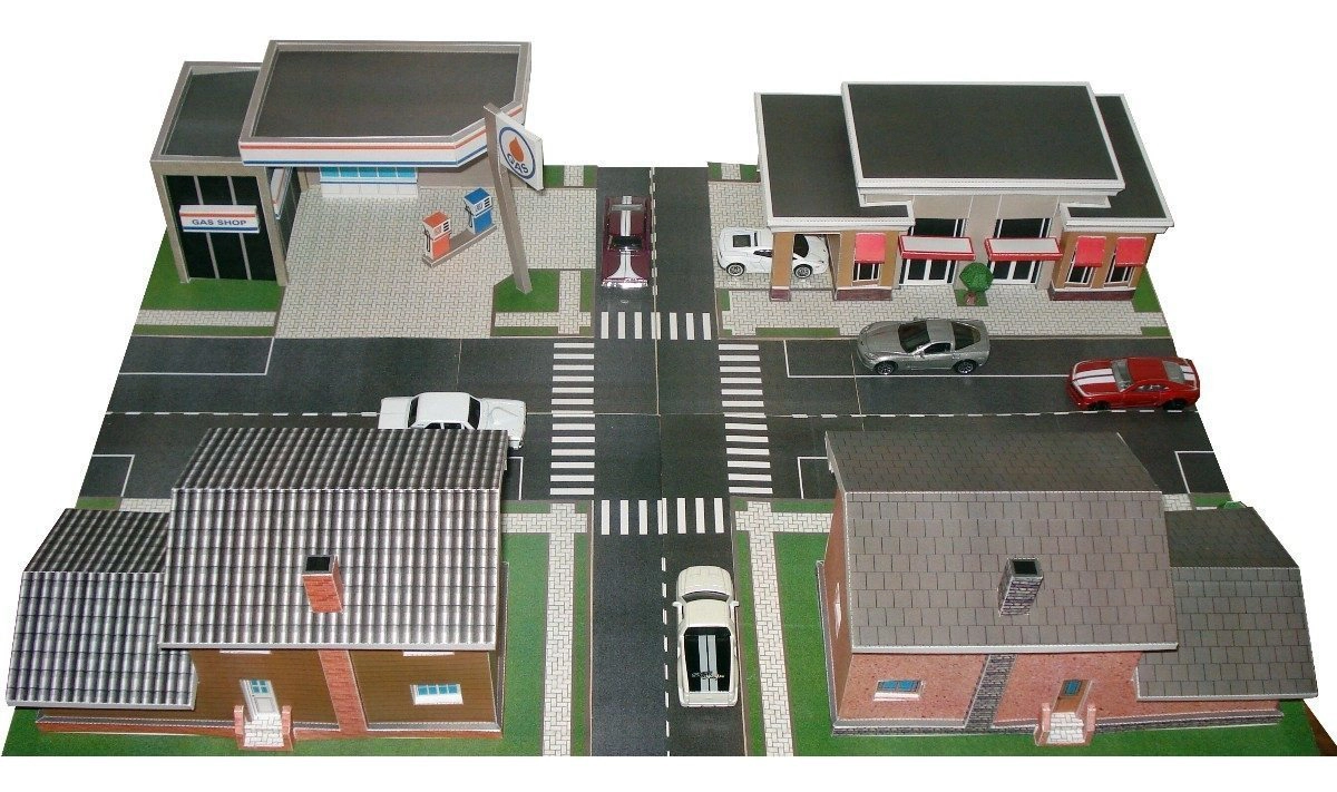 Papercraft / maquete de papel de uma cidade