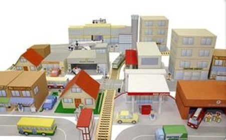Papercraft / maquete de papel de uma cidade