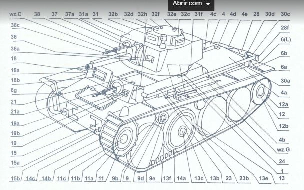 Maquete papel tanque Panzer 38 (t)