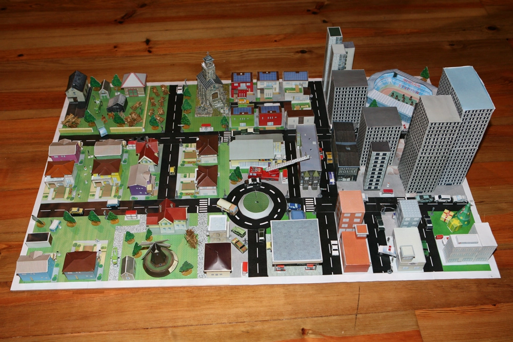 Papercraft / maquete de papel de uma cidade