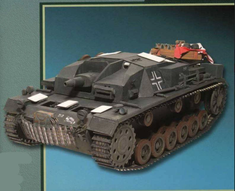maquete de papel - papercraft - do tanque Stug III Ausf A