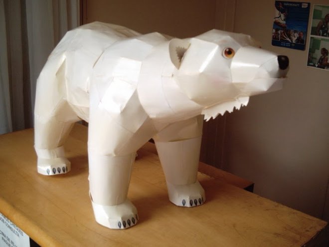 Papercraft/ maquete de papel do urso Knut
