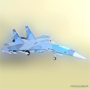 Papercraft / maquete de papel 3D do avião SU-27 Sukhoi