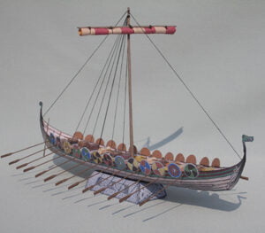 Papercraft / maquete de papel 3D de um barco viking