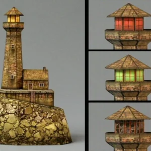 Papercraft / maquete de papel 3D de um farol de navegação