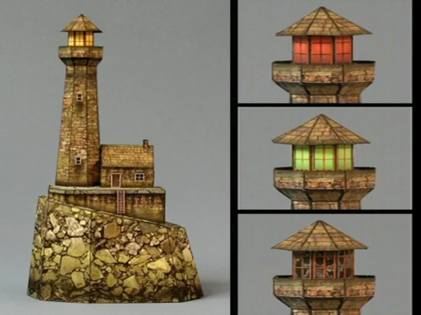 Papercraft / maquete de papel 3D de um farol de navegação