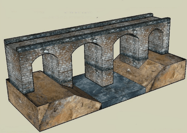 Papercraft / maquete de papel de um aqueduto romano